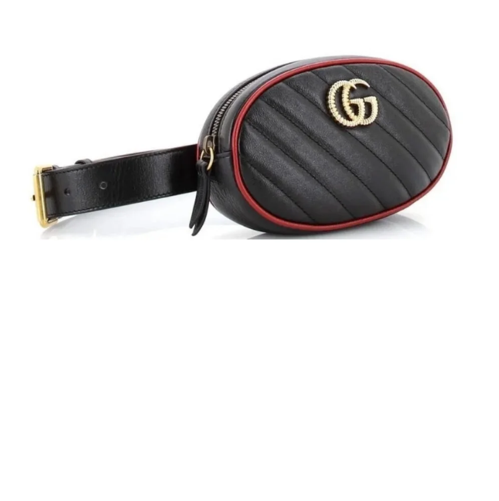 Authentic Gucci GG Marmont Leather Belt Bag - Picture 2 of 5